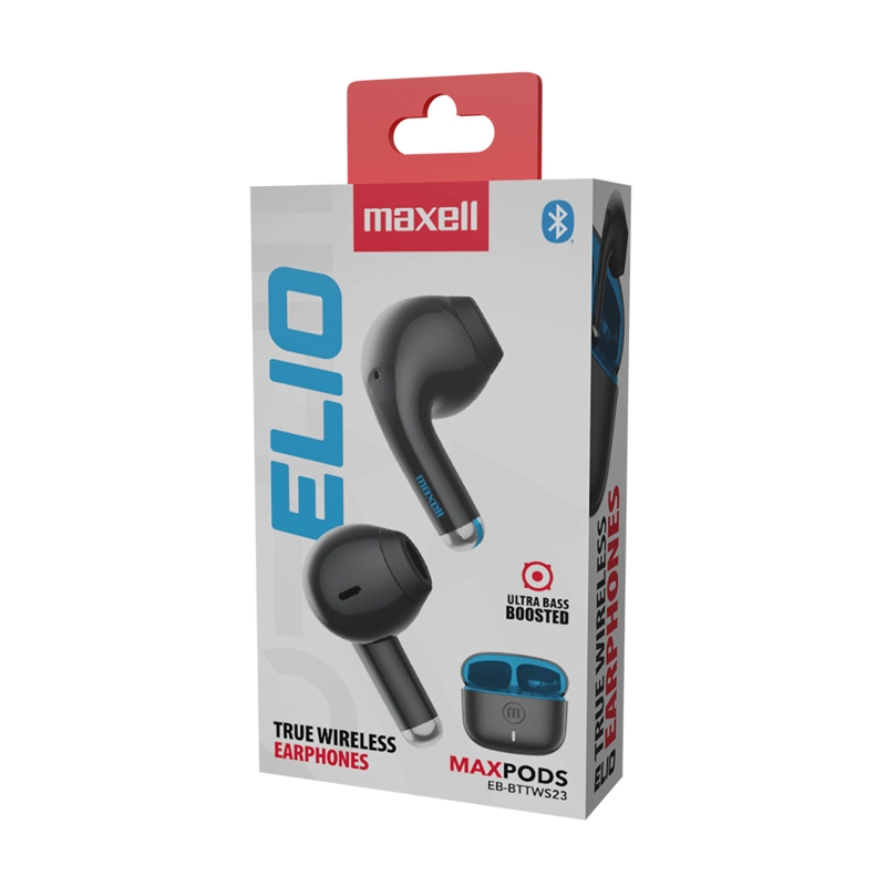 AUDIFONOS BLUETOOTH INALAMBRICOS MAXELL ELIO 12 HORAS NEGRO/AZUL - 3