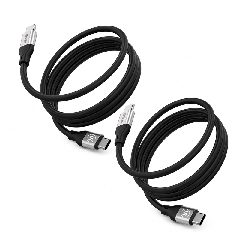 PACK 2 CABLE MAGNE TICO 60W USB C A USB C MAXELL 1.2 METROS CARGA RAPIDA NEGRO - 2