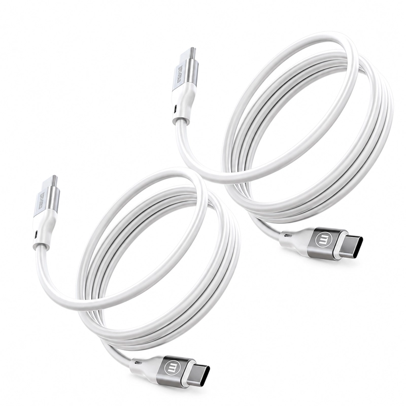 PACK 2 CABLE MAGNE TICO 60W USB C A USB C MAXELL 1.2 METROS CARGA RAPIDA NEGRO - 2
