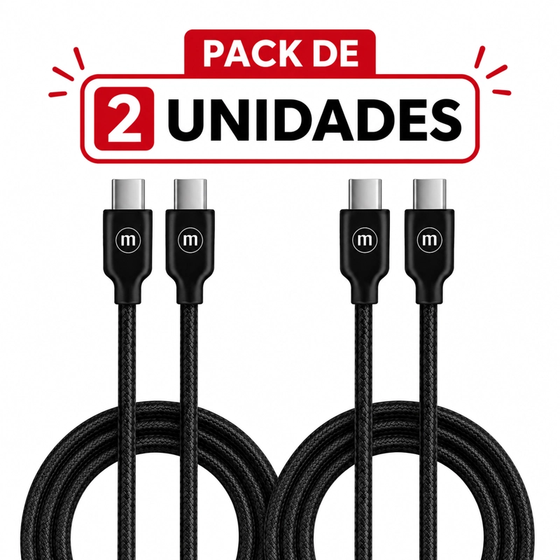 MAXELL PACK 2 CABLE TRENZADO USB C A USB C MAXELL 2 METROS CARGA RAPIDA
