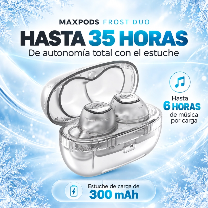 AUDIFONOS BLUETOOTH MAXELL MAXPODS FROST DUO ULTRA BASS TWS BLANCO - 6