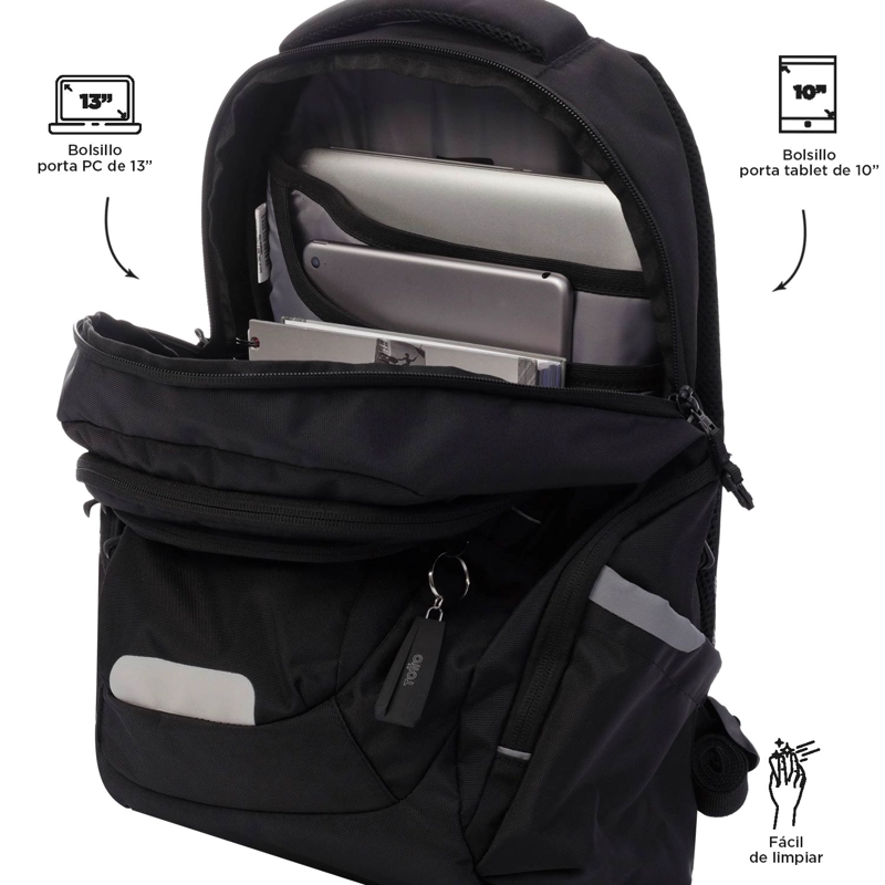MOCHILA URBANA PORTA NOTEBOOK EUFRATES NEGRO - 5
