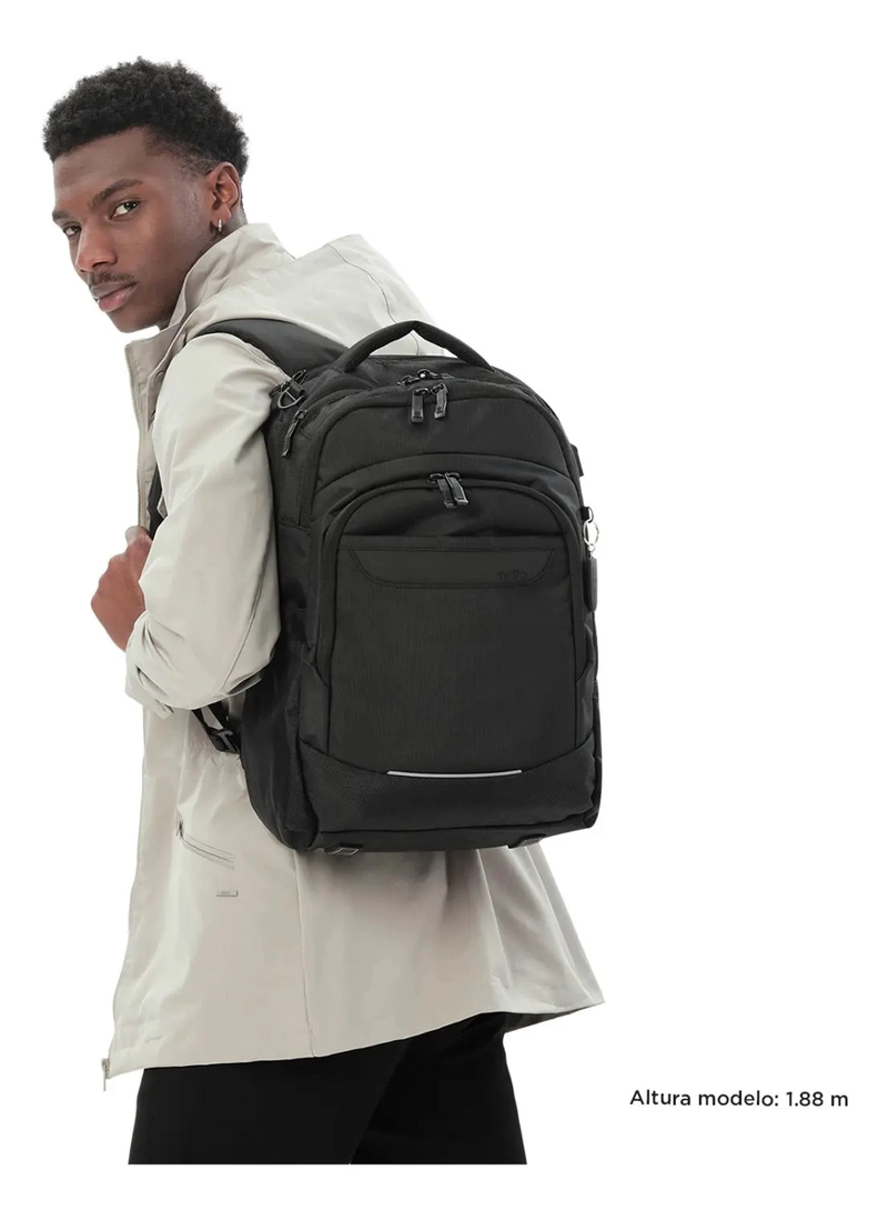 MOCHILA EJECUTIVA PORTA NOTEBOOK COMMUTER NEGRO - 4