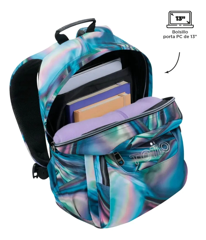 MOCHILA ESCOLAR GOMMAS RPET VERDE ZEFIRO - 4