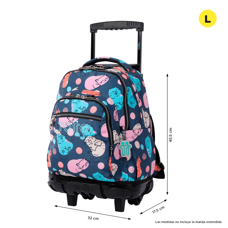 MOCHILA CON RUEDAS NIÑA BOMPER RENGLON GRIS MISSI - 3