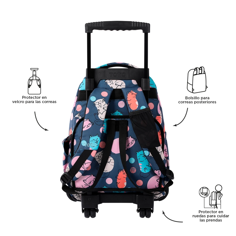 MOCHILA CON RUEDAS NIÑA BOMPER RENGLON GRIS MISSI - 4