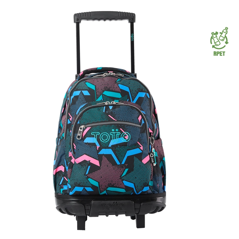 MOCHILA CON RUEDAS NIÑA BOMPER RENGLON NEGRO LETY BLACK - 1