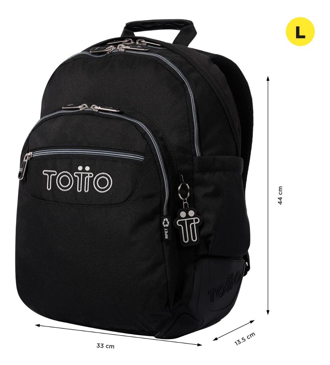 TOTTO MOCHILA ESCOLAR IMPERMEABLE RPET NIÑO JUVENIL ECO002 - 3