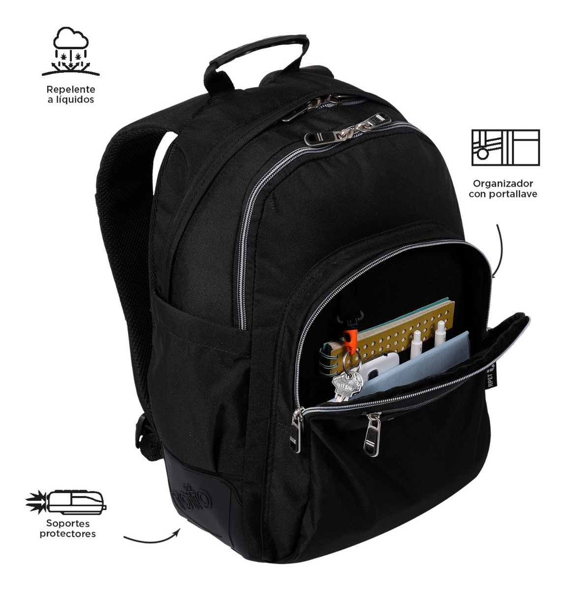 TOTTO MOCHILA ESCOLAR IMPERMEABLE RPET NIÑO JUVENIL ECO002 - 6