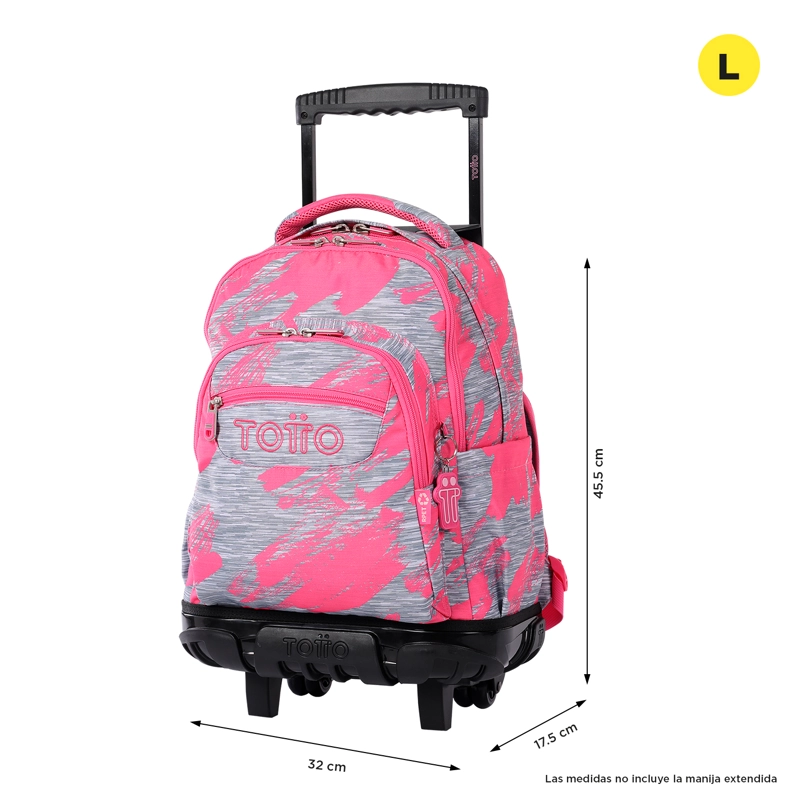 MOCHILA CON RUEDAS NIÑA BOMPER RENGLON ROSADO DINA - 3