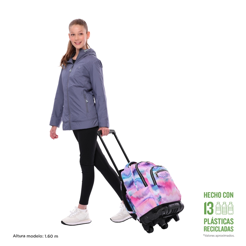 MOCHILA ESCOLAR CON RUEDAS BOMPER RENGLON GLITTER PALLAY - 2