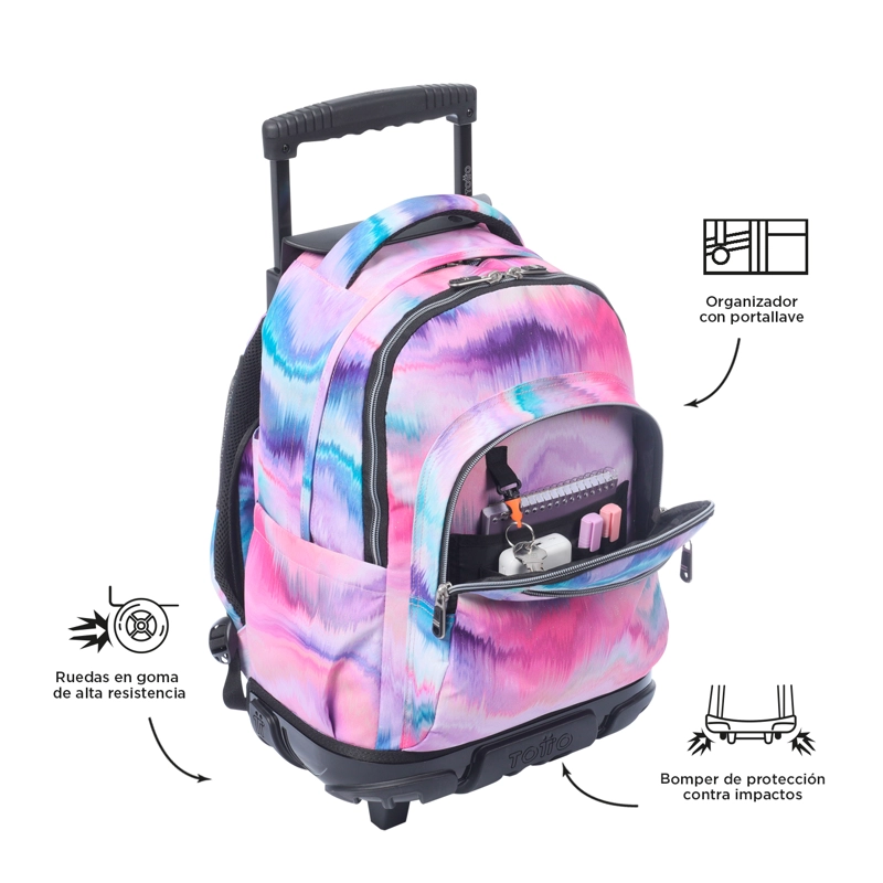 MOCHILA ESCOLAR CON RUEDAS BOMPER RENGLON GLITTER PALLAY - 6
