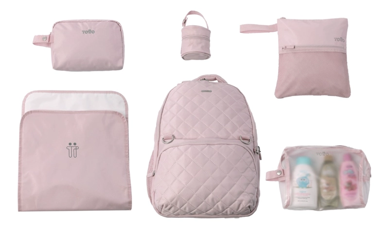 MOCHILA MATERNAL BABYBAO TOTTO PAÑALERA GRANDE ROSADO MUJER - 7