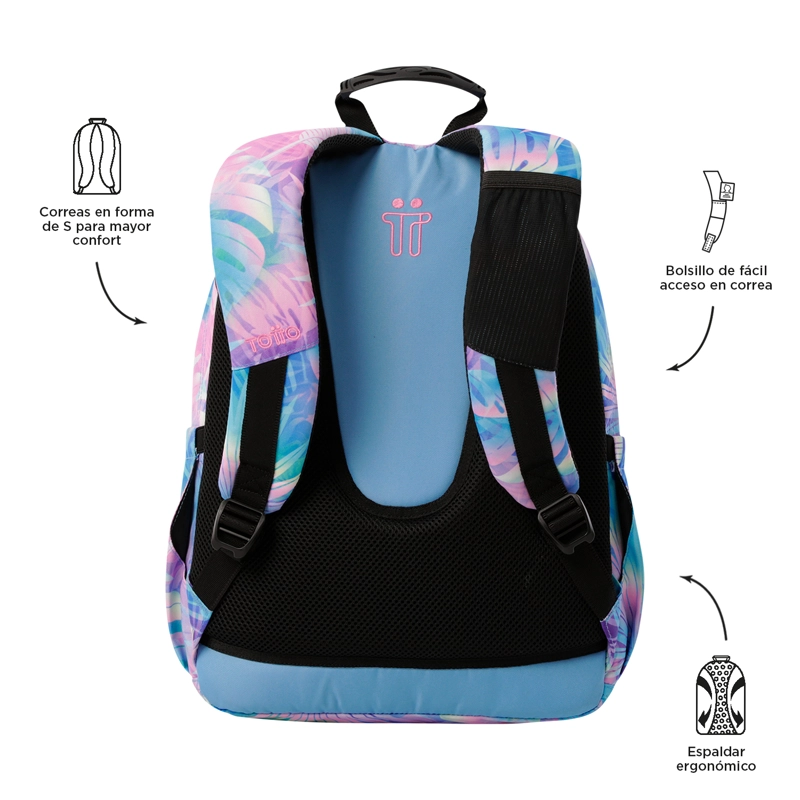 MOCHILA ESCOLAR NIÑA NOTEBOOK 14' ACUARELA AZUL - 4
