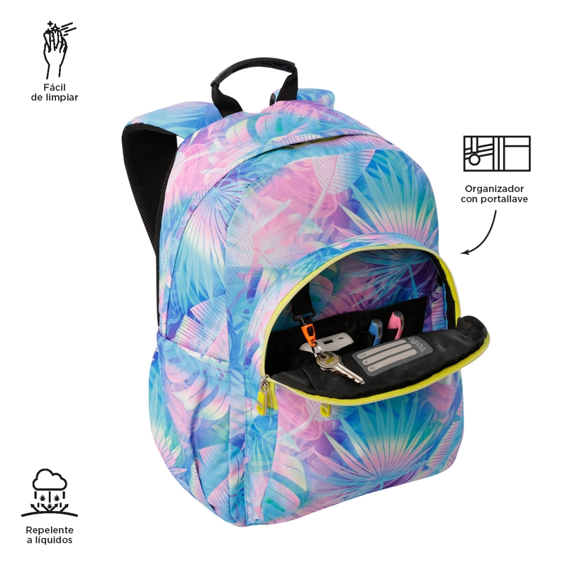 MOCHILA ESCOLAR NIÑA NOTEBOOK 14' ACUARELA AZUL - 6