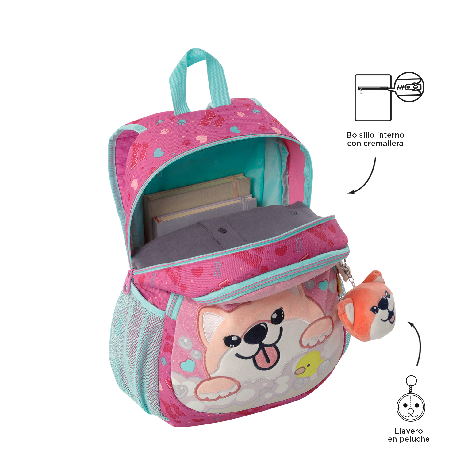 Mochila Escolar para Niña Doggy Love Madiana Totto - 5