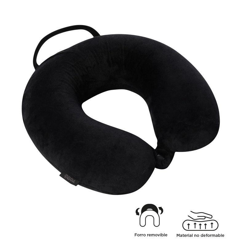 ALMOHADA CUELLO DE VIAJE MEMORY FOAM JET PILLOW NEGRA - 3