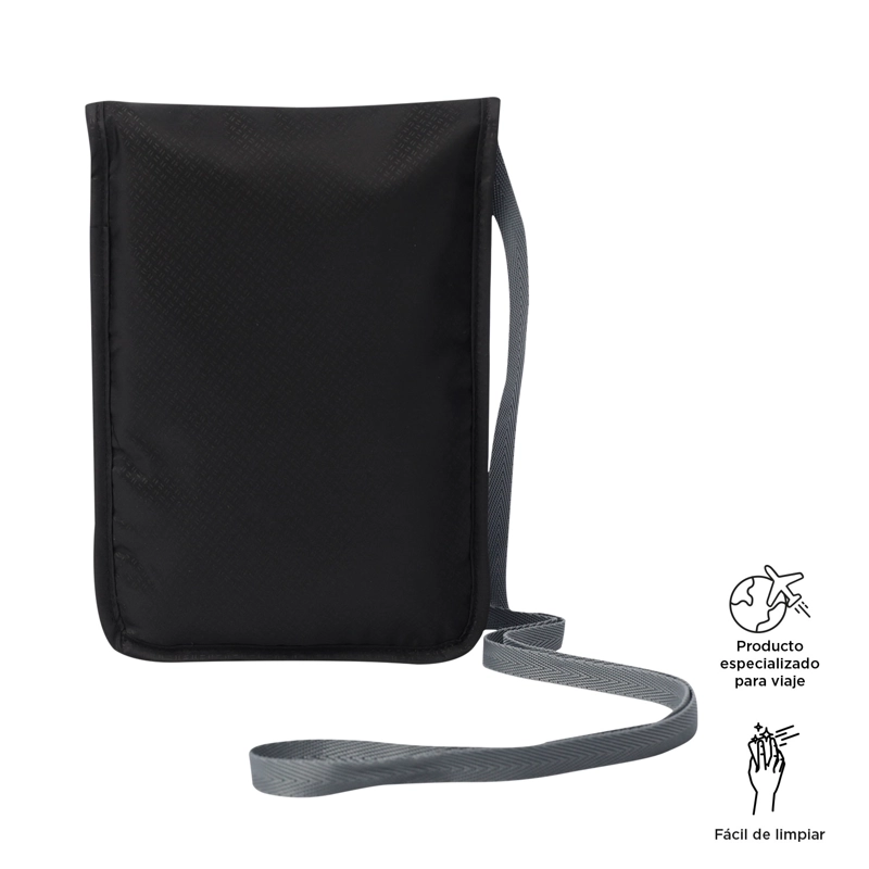 PORTAPASAPORTE DE SEGURIDAD RFID HANG NEGRO - 5