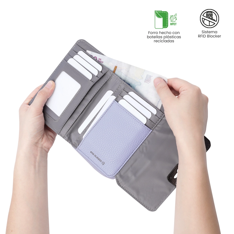 BILLETERA TOTTO RFID BLOCKER SMOOOTH CRI MORADO - 3
