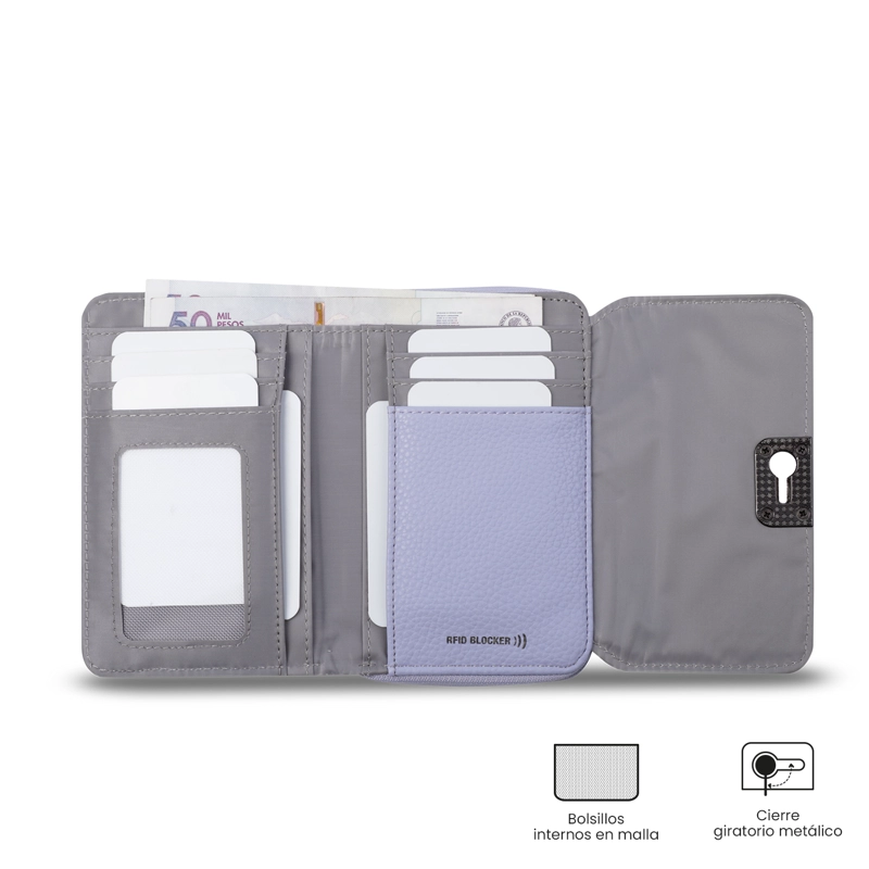 BILLETERA TOTTO RFID BLOCKER SMOOOTH CRI MORADO - 4
