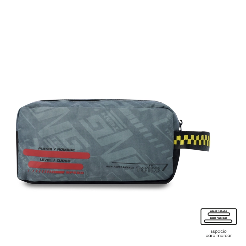 ESTUCHE ESCOLAR GRANDE PARA NIÑO 2 CUERPOS GRAND PRIX GRIS - 4