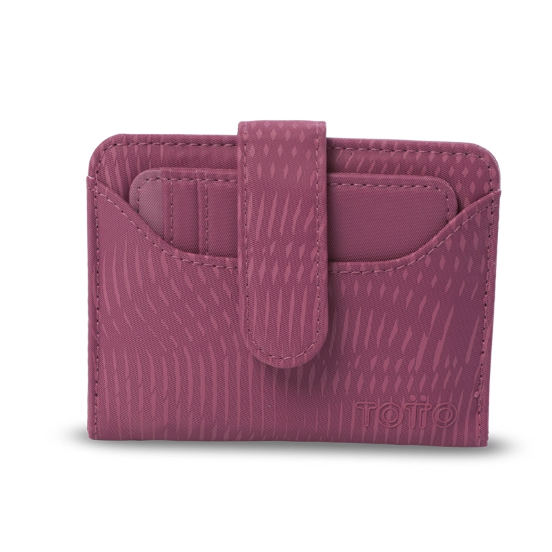 BILLETERA TOTTO RFID BLOCKER TEXTURE DULL ROSADO - 1