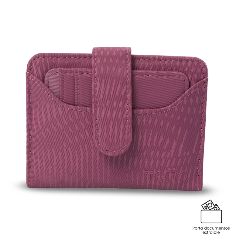 BILLETERA TOTTO RFID BLOCKER TEXTURE DULL ROSADO - 5