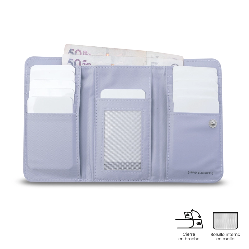 BILLETERA TOTTO RFID BLOCKER TEXTURE VAR MORADO - 4