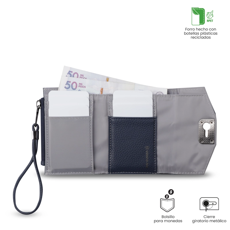 BILLETERA TOTTO RFID BLOCKER SMOOOTH NEY AZUL - 4