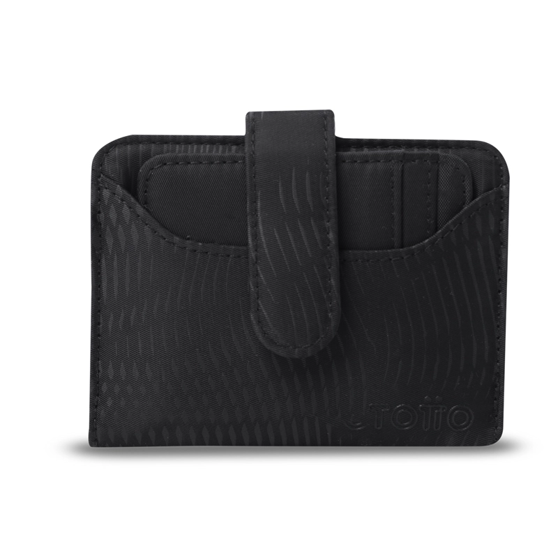 BILLETERA TOTTO RFID BLOCKER TEXTURE DULL NEGRO - 1