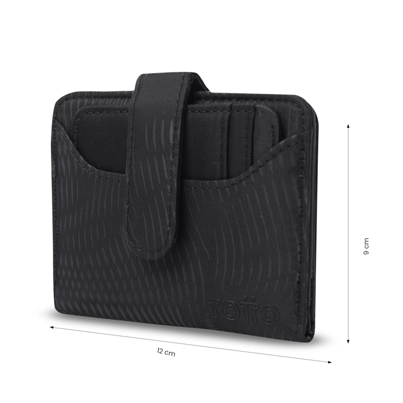 BILLETERA TOTTO RFID BLOCKER TEXTURE DULL NEGRO - 2