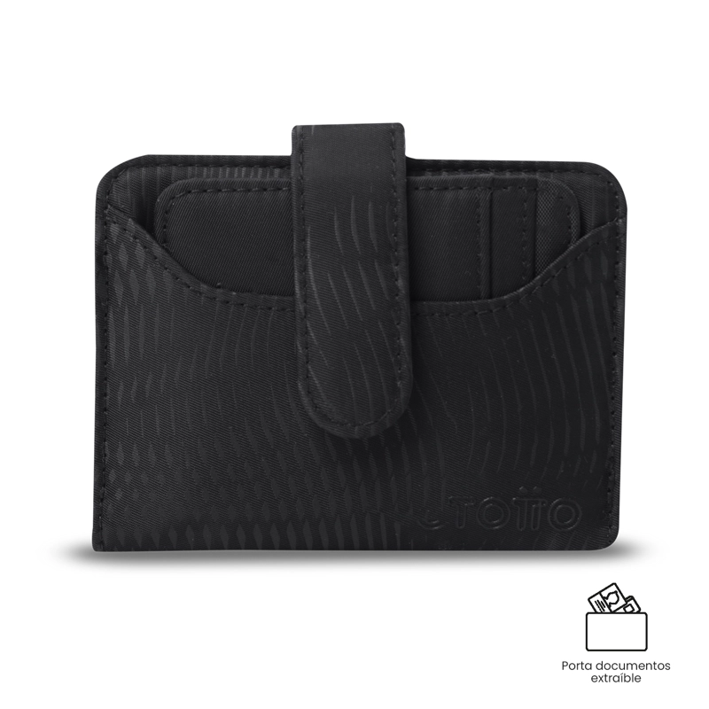 BILLETERA TOTTO RFID BLOCKER TEXTURE DULL NEGRO - 5