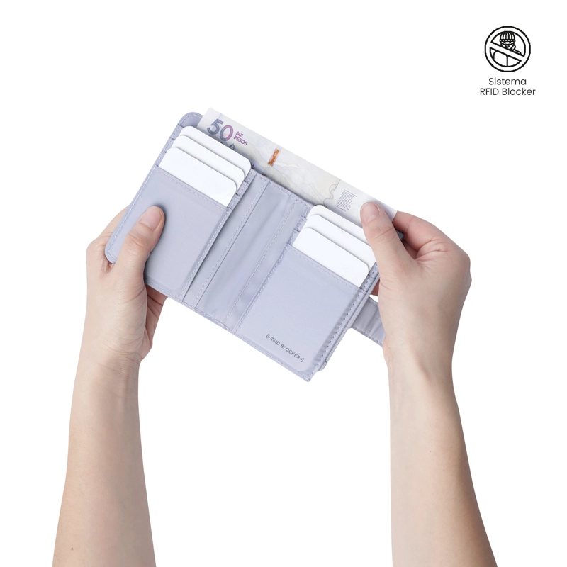 BILLETERA TOTTO RFID BLOCKER TEXTURE DULL MORADO - 3