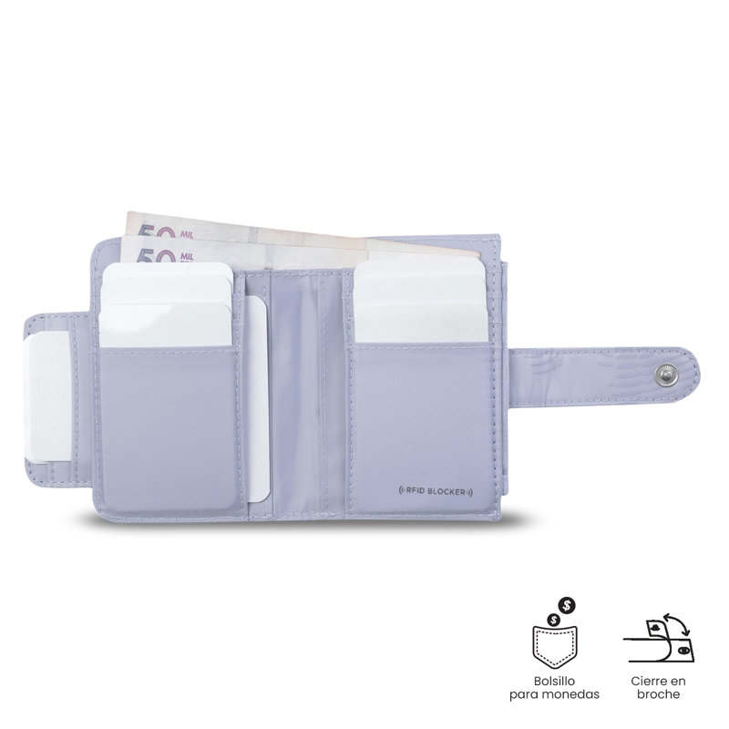 BILLETERA TOTTO RFID BLOCKER TEXTURE DULL MORADO - 4