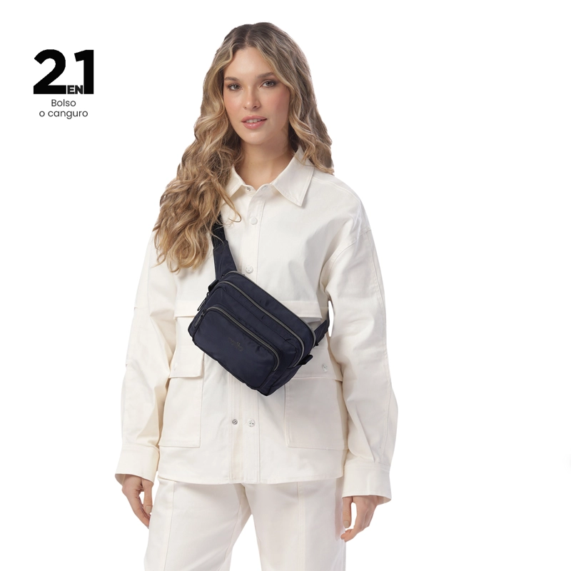 CARTERA PARA MUJER 2 EN 1 FUNTY 3.0 PEQUEÑO AZUL - 3