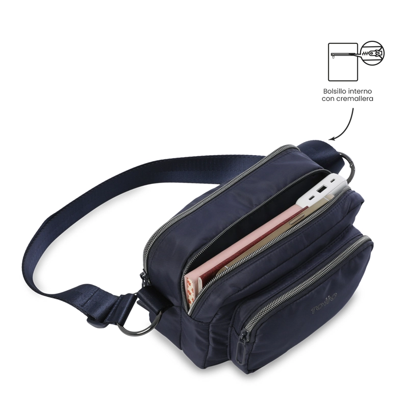 CARTERA PARA MUJER 2 EN 1 FUNTY 3.0 PEQUEÑO AZUL - 7