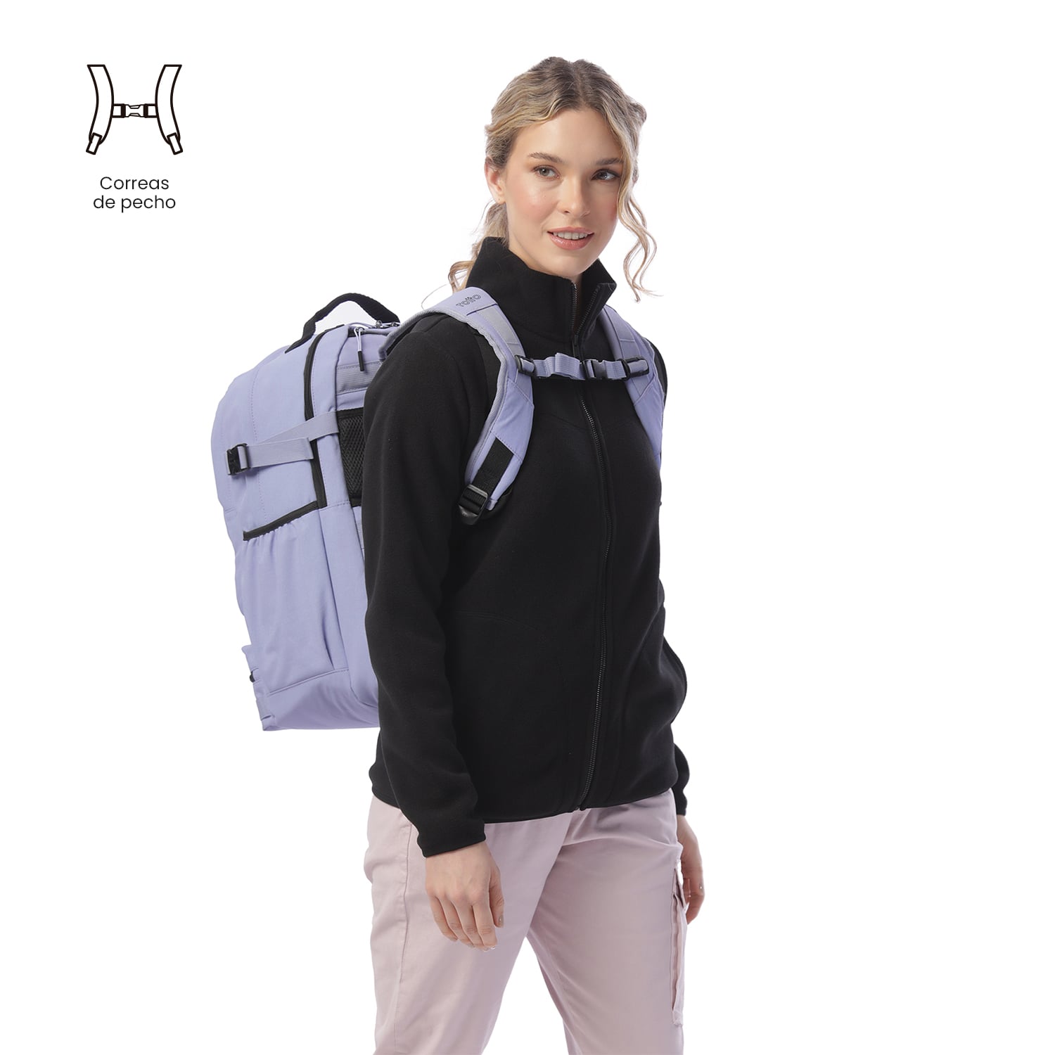 MOCHILA DE VIAJE PARA CABINA TOTTO PORTA NOTEBOOK 15.4' PARA MUJER SPA XL MORADO - 5