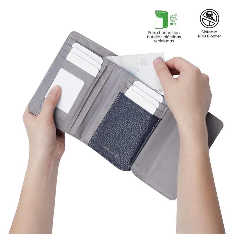 BILLETERA TOTTO RFID BLOCKER SMOOOTH CRI AZUL - 3