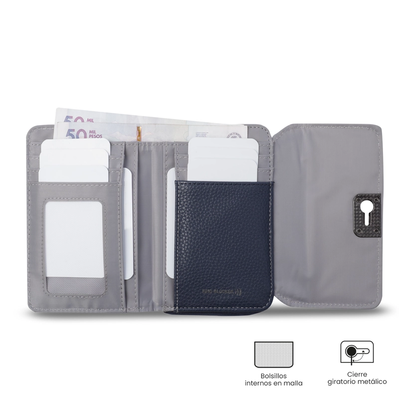 BILLETERA TOTTO RFID BLOCKER SMOOOTH CRI AZUL - 4