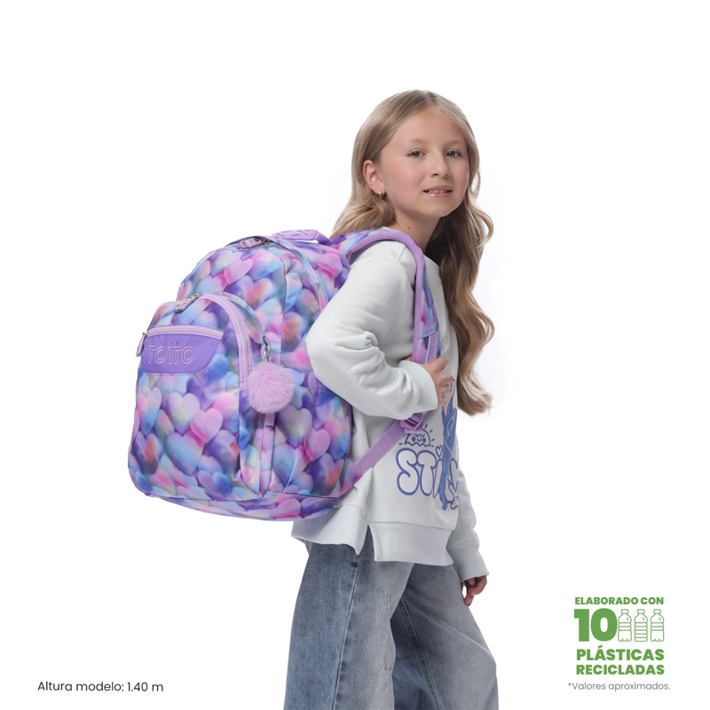 MOCHILA TOTTO PORTA PC 14' ACUARELA MORADO - 2