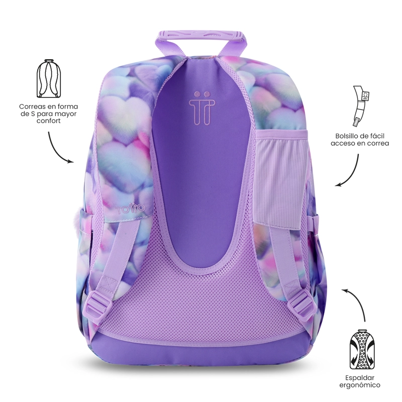 MOCHILA TOTTO PORTA PC 14' ACUARELA MORADO - 4