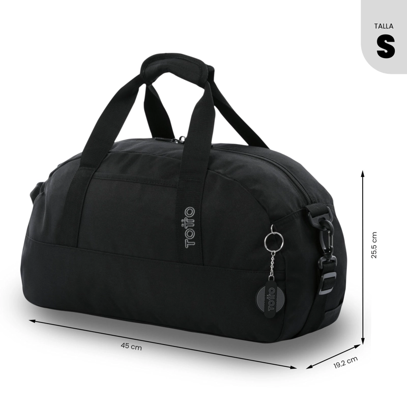 BOLSO DE VIAJE DE CABINA TOTTO RPET 22 LITROS ACTIVE S NEGRO CON CORREA AJUSTABLE - 4