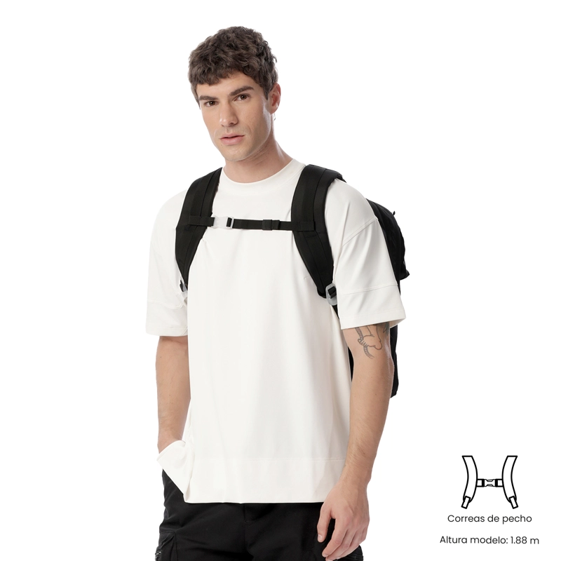 MOCHILA DE VIAJE GRANDE ELAN TRAVEL NEGRO - 3