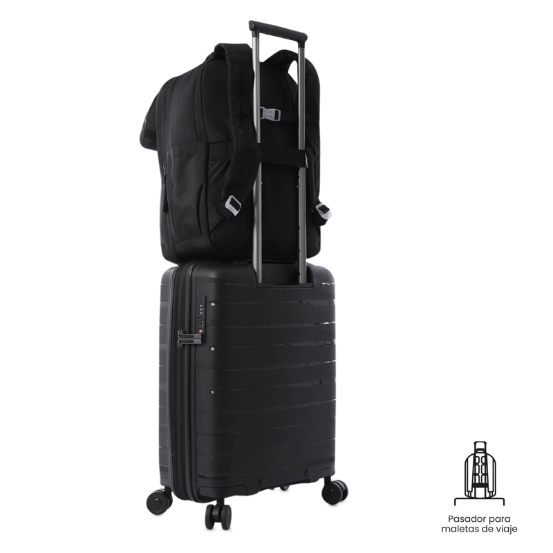 MOCHILA DE VIAJE GRANDE ELAN TRAVEL NEGRO - 8