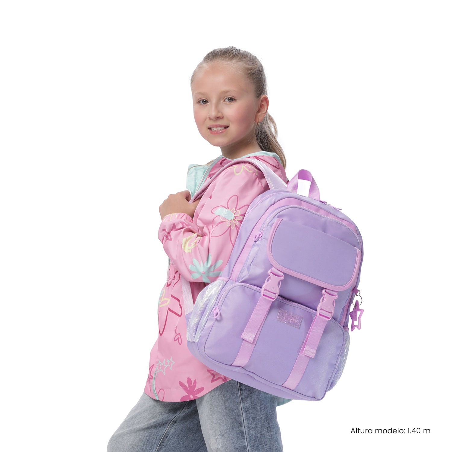 MOCHILA DE VIAJE PARA CABINA TOTTO PORTA NOTEBOOK 14' PARA NIÑA CLUW MORADO - 2