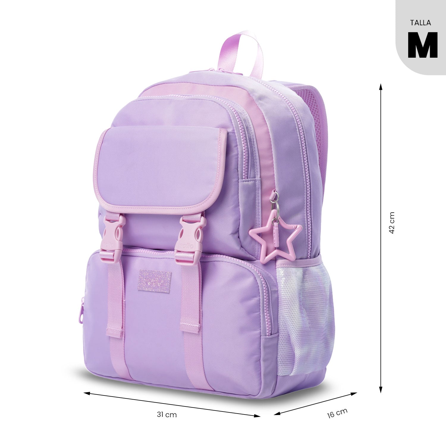 MOCHILA DE VIAJE PARA CABINA TOTTO PORTA NOTEBOOK 14' PARA NIÑA CLUW MORADO - 3
