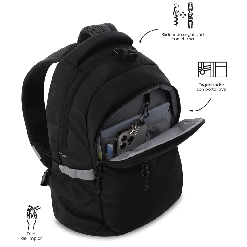 MOCHILA UNIVERSITARIO PORTA PC 14' MISISIPI NEGRO UNISEX - 6