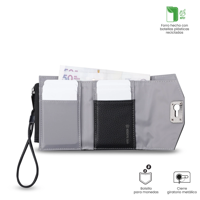 BILLETERA TOTTO RFID BLOCKER SMOOOTH NEY NEGRO - 4