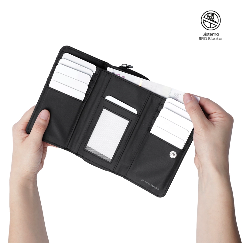 BILLETERA TOTTO RFID BLOCKER TEXTURE VAR NEGRO - 3