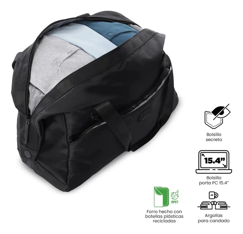 BOLSO TOTTO PORTA PC WEEKENDER M NEGRO - 7